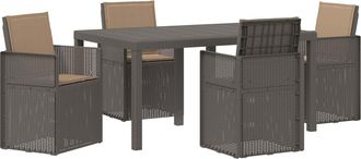 vidaXL Conjunto De Comedor De Jard&iacute;n 5 Uds. Gris Claro Y Taupe Pp Vidaxl