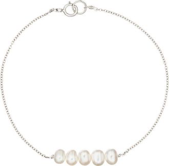 Lily & Roo Solid White Gold Pearl Cluster Bracelet