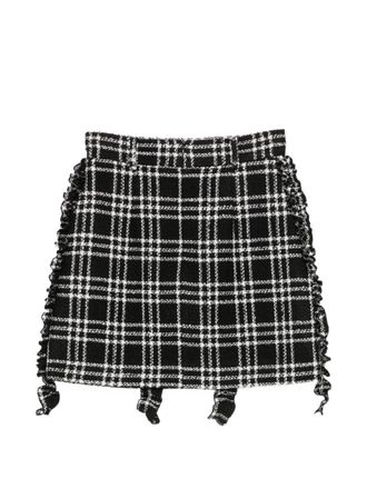 Alessandro Enriquez Checked Boucl&eacute; Skirt - Black