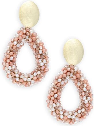 Lott. Gioielli Gouden Druppeloorbellen voor vrouwen - Dames - Oorbellen - Roze - ONE Size - Accessoires