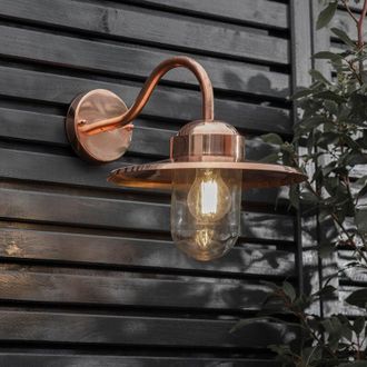 Garden Trading Howick Outdoor Indoor Wall Light Copper Barn Fisherman Lantern