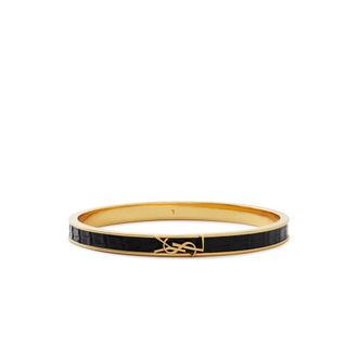 Saint Laurent Bracelets, female, Black, Size: L Opyum Cassandre Logo Bracelet