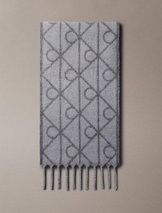 Calvin Klein Warm Wool Blend Logo Scarf