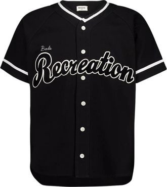 Bode Baseball Shirt - Heren - Fitness - Zwart - S - Katoen - Fitness