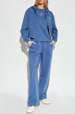 Kenzo Hoodie With Shimmering Appliqués, Womens, Blue