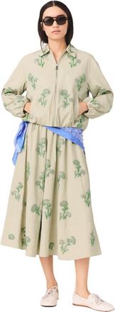 Maje Embroidered technical bomber jacket in Beige at Nordstrom, Size 36 Eu