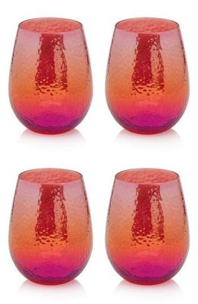 Zodax Apertivo Set of 4 Stemless Glasses in Red at Nordstrom Rack