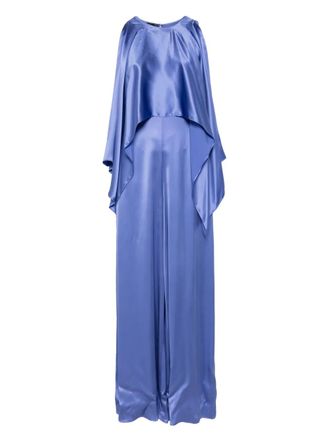 Pinko satin jumpsuit - women - Viscose/Polyester - 44 - Blue