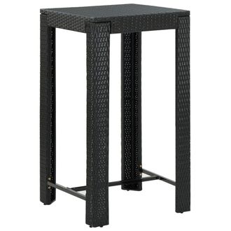 vidaXL Mesa Alta Para Jard&iacute;n Rat&aacute;n Sint&eacute;tico Negro 60,5x60,5x110,5 Cm Vidaxl