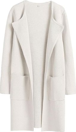 Generic Open Front Knit Cardigan,Casual Long Coatigan Sweater,2024 Fall Fashion Coat,Womens Sweaters (White,S)