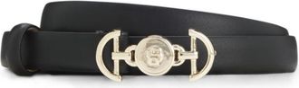 BOSS Italian-leather belt with Double B monogram buckle