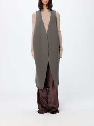 Rick Owens Gilet lungo in maglia di cashmere con scollo a V profondo