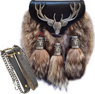 Generic Scottish Kilt Full Dress Sporran Stag Cantel Sporran Antique Unique Stag.01 (Stag 06)