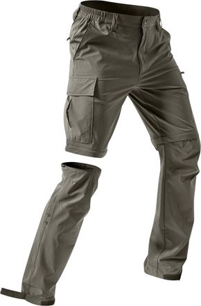 Generic Hiking Zip Off Trousers Men Work Trouser Men Convertible Quick Dry Waterproof with 5 Pocket Cargo Trousers for Mens UK Solid Colour Tactical Pants Loo