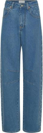 Marine Serre Loose-fit Jeans, female, Blue, Size: S Moon-print Barrel Jeans