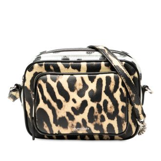 Burberry Tweedehands Luipaardprint Leren Camera Tas