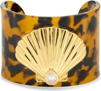 Frasier Sterling Zanzibar Shell Cuff Bracelet in Gold at Nordstrom