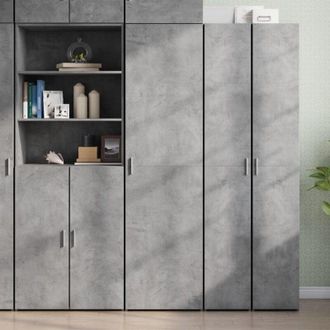 vidaXL Vidaxl - Credenza Grigio Cemento 50x42,5x185 cm in Legno Multistrato