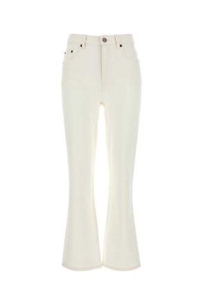 Tory Burch Tory Burch Womens White Stretch Denim Jeans - Ivory Cotton - Size 26 (Waist)