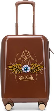 Von Dutch Eyeflight Expandable Hardside Spinner Carry-on Suitcase in Brown at Nordstrom, Size Small