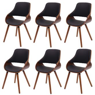 Hhg Hhg - Nunca Usado] Juego De 6 Sillas De Comedor 563, Silla De Cocina Silla, Dise&ntilde;o Retro, Imitaci&oacute;n De Cuero Negro