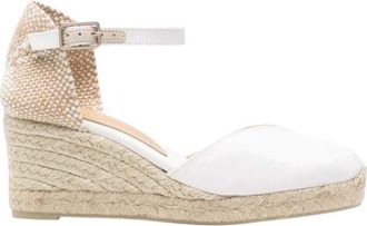 Castaner White Ankle-strap Wedges