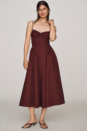 Nia 100% Cotton Destene Sweetheart Midi Dress