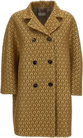 Alberto Biani Double-Breasted Coat - female - Alberto Biani - Double-Breasted Coats - Yellow - S - Coats