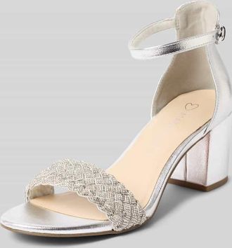 Marco Tozzi Marco Tozzi Sandalette mit Ziersteinbesatz in Silber, Gr&ouml;&szlig;e 36
