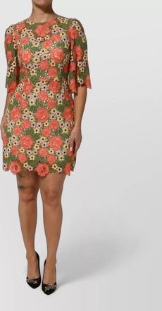 Dolce & Gabbana floral embroidered a-line mini dress
