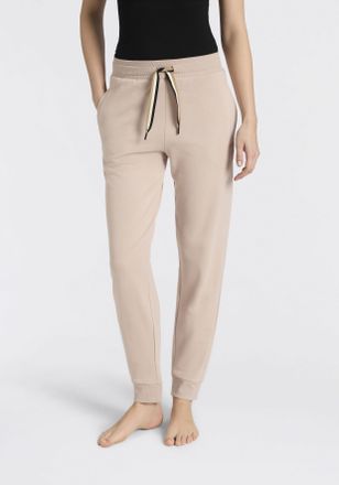 HUGO BOSS Relaxhose BOSS CP Stripe_Pants Cuff, Damen, Gr. XXL, N-Gr, light beige 270, Sweatware, Obermaterial: 46% Baumwolle, 46% Lyocell, 8% Polyamid, Basic la