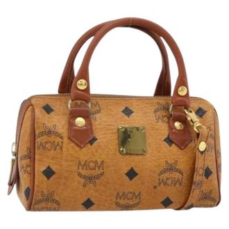 MCM Pre-owned Mini Bags, female, Brown, Size: ONE SIZE Pre-owned Mini Boston Bag