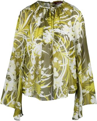 Max Mara Caprara Blouse - Dames - Blouses - Groen - S - Katoen - Overhemden