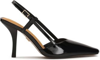 Kazar Gelakte pumps met open hiel - Dames - Pumps - Zwart - 40 EU - Leer - Schoenen
