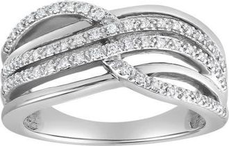 LuvMyJewelry Elaris Wave 0.25 Ct 10K Gold Diamond Ring in 10K White Gold at Nordstrom, Size 7