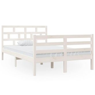 Berkfield Home Bed Frame White Solid Wood Pine 120x200 cm | Size: Small Double