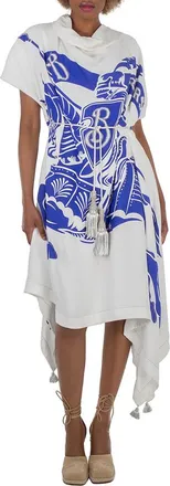 Burberry EKD Print Viscose Flag Dress, Brand Size 6 ( US Size 4 )