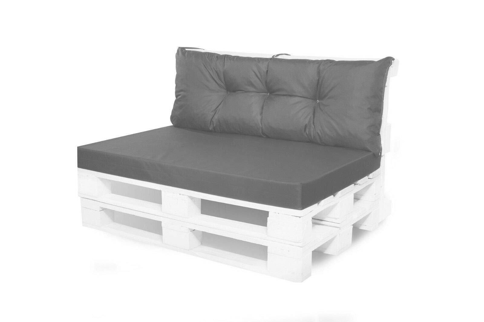 Generic Palettenkissen Outdoor - Palettenkissen wasserfest - Palettenkissen Set (Set sitzkissen 120x60 + rückenkissen 120x50, Grau) ab 79,00 €