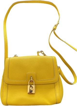 Dolce & Gabbana Yellow Leather Miss Bonita Bag Size S