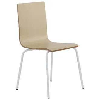 OEM Silla De Madera Contrachapada Natural Con Estructura Blanca. Modelo Werdi B