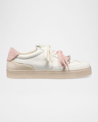 Stuart Weitzman Colton Embellished Leather Sneakers