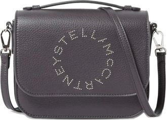 Stella McCartney Borsa a tracolla con placca logo - Grigio