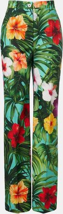 Dolce & Gabbana Floral cotton wide-leg pants