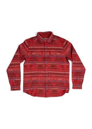 Iron And Resin Mens Navajo Jaquard Shirt In Red