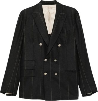 Eleventy Pak met krijtstreep - Zwart