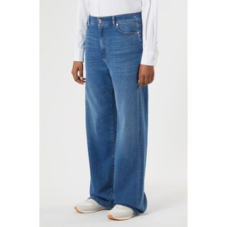 Marina Rinaldi Wide Leg Jeans in Navy at Nordstrom, Size 22W