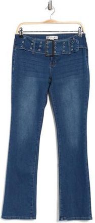 Madden Girl Grommet Belted Bootcut Jeans in True Blue at Nordstrom Rack, Size 11