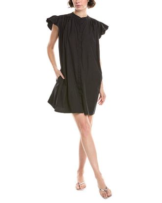Madewell Flutter Sleeve Button Front Mini Dress