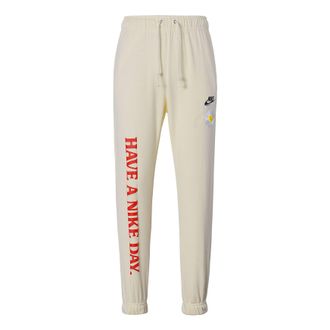 Nike Mens Nike Alphabet Printing Daisy Sports Pants/Trousers/Joggers Creamy White DM5015-113