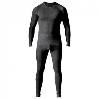 Maier Sports Wäsche-Set Adrian Kunstfaserunterwäsche für Herren | schwarz/grau